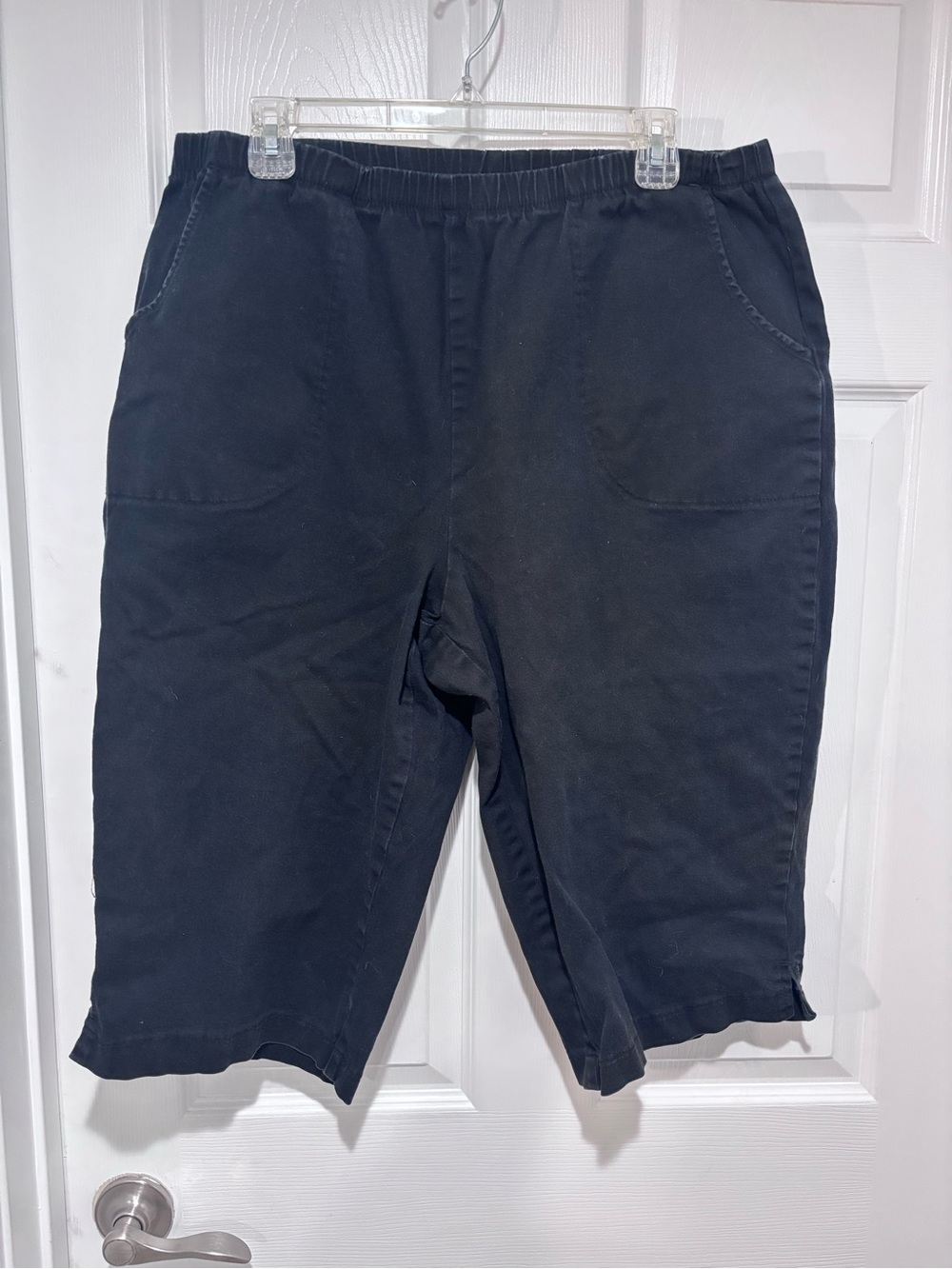 DENIM & CO Black Pull On Denim Capris